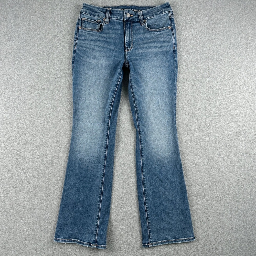 American Eagle Jeans Womens 6 Short Blue Curvy High-Rise Skinny Kick Stretch